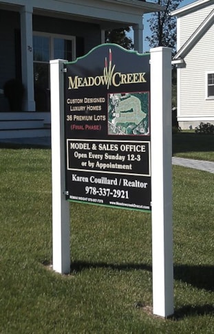 Real Estate sales office post panel sign NH Boston
